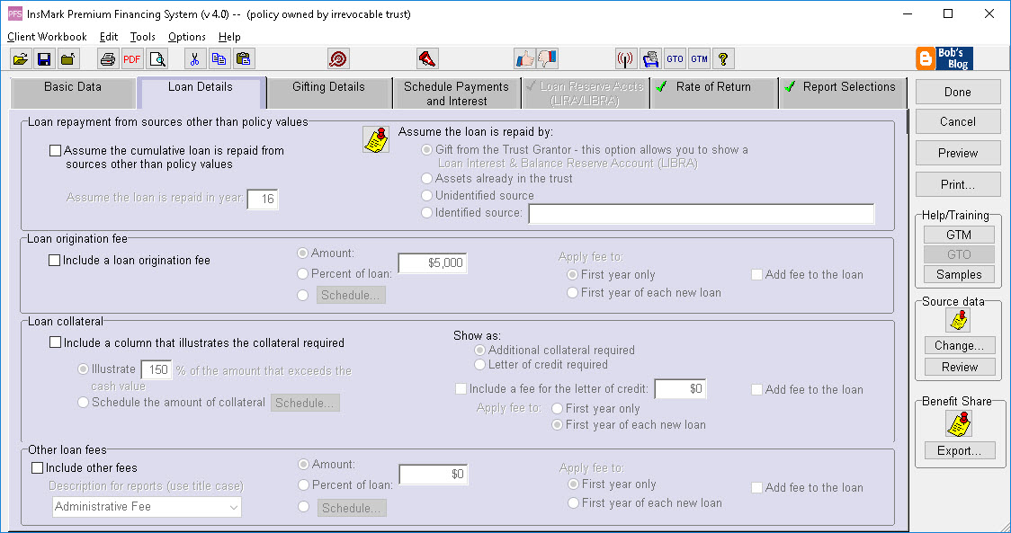 Premium Financing - Sample Input Screens | InsMark