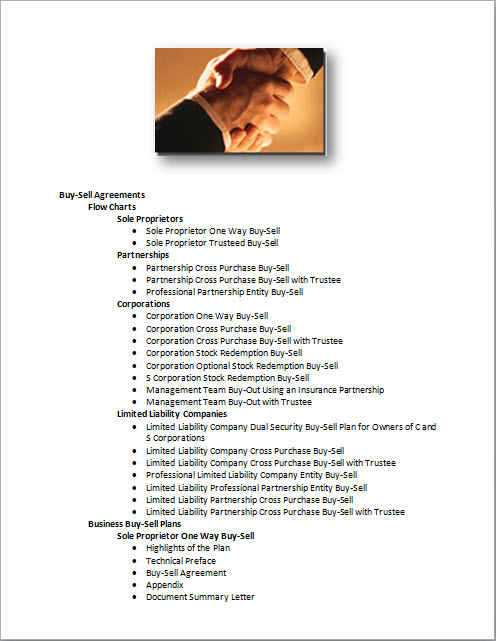 Buy-Sell Agreement Document List Buy-Sell Agreement Document List